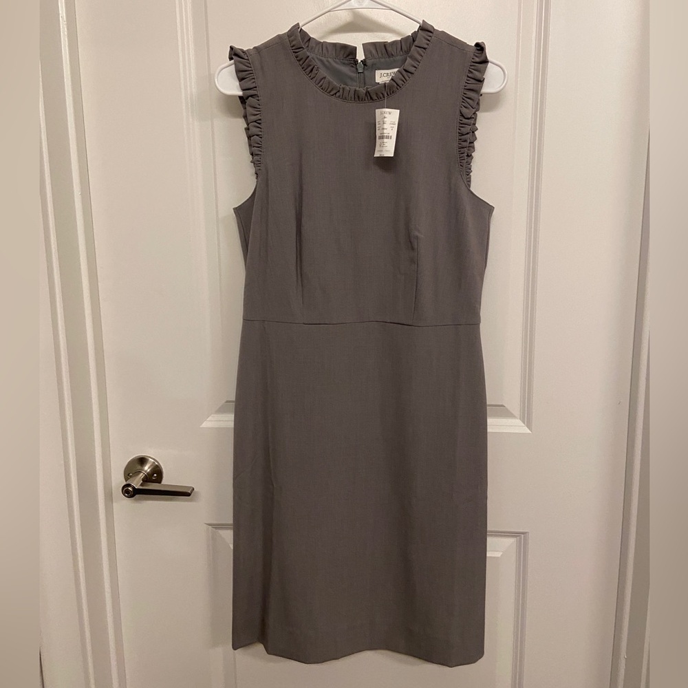 [6] J. Crew Grey Ruffle Dress